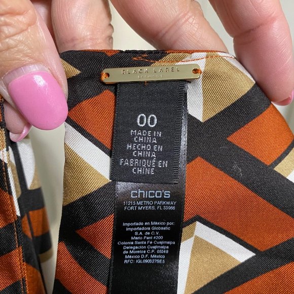 00 NWT Chico's Black Label 100% Silk Top - Picture 6 of 7